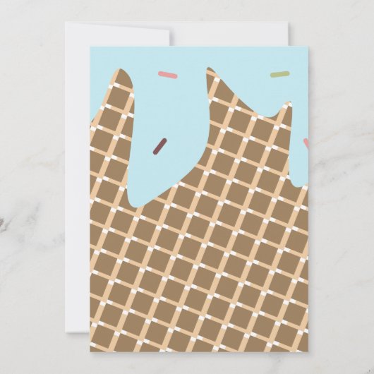 Confetti sprinkhaan die ijskap blauw drijft kaart (Achterkant)