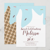 Confetti sprinkhaan die ijskap blauw drijft kaart (Voorkant / Achterkant)