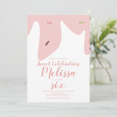 Confetti sprinkhaandruppels die ijsklok uitstrijke kaart (Staand voorkant)