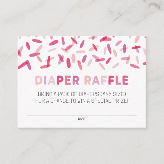 Confetti Sprinkle Diaper Raffle Enclosure Kaart (Voorkant)