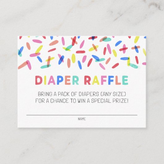 Confetti Sprinkle Diaper Raffle Enclosure Kaart (Voorkant)