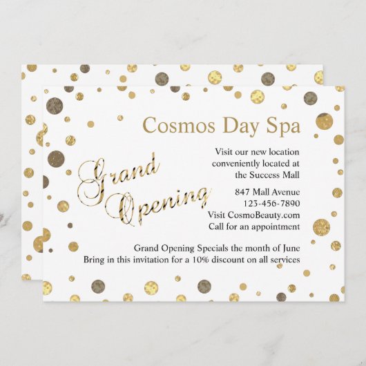 Confetti Sprinkle Grand Opening Business nodigt u  Kaart (Voorkant / Achterkant)