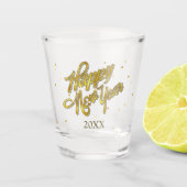 Confetti Sprinkled Nieuwjaar Goud ID610 Shot Glas (Voorkant)
