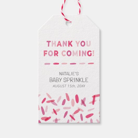 Confetti Sprinkles Baby Girl Sprinkle Favor Cadeaulabel (Voorkant)