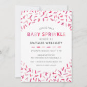 Confetti Sprinkles Baby Girl Uitnodiging (Voorkant)