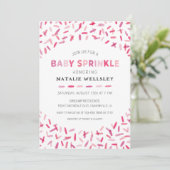 Confetti Sprinkles Baby Girl Uitnodiging (Staand voorkant)