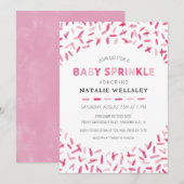Confetti Sprinkles Baby Girl Uitnodiging (Voorkant / Achterkant)