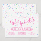 Confetti Sprinkles Baby Sprinkle Invitatie roze Kaart (Voorkant / Achterkant)