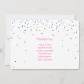 Confetti Sprinkles Baby Sprinkle Invitatie roze Kaart (Achterkant)