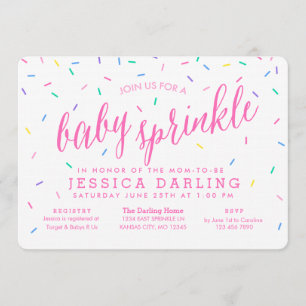Confetti Sprinkles Baby Sprinkle Invitatie roze Kaart