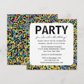 Confetti Sprinkles Birthday Party Kaart (Voorkant / Achterkant)