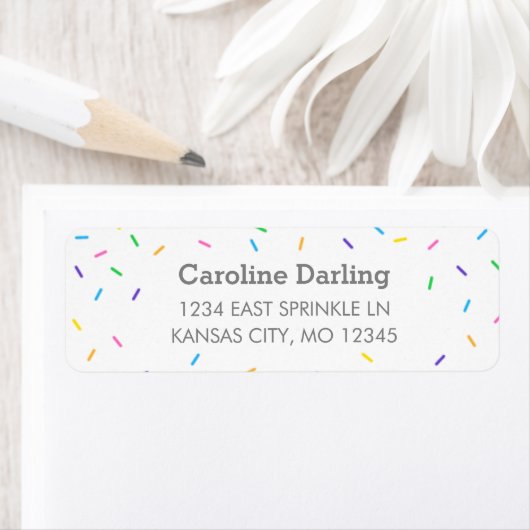 Confetti Sprinkles Return Address Label (Insitu)