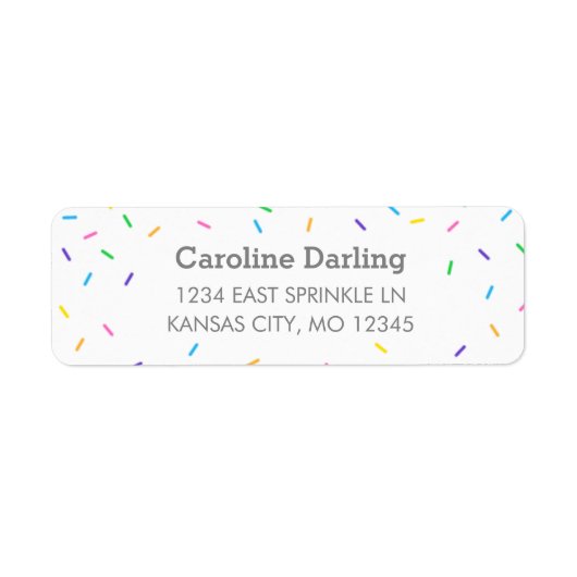 Confetti Sprinkles Return Address Label (Voorkant)