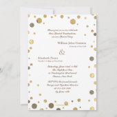 Confetti Sprinkling in Gold Photo Invitation Kaart (Achterkant)
