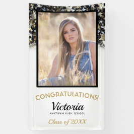 Confetti Stars Gefeliciteerd 2025 Afstuderen Foto Spandoek