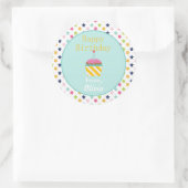 Confetti Stars Gepersonaliseerde Birthday Sticker (Tas)