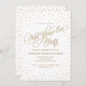 Confetti Stars Gold Glitter nieuwjaarsfeest Kaart (Voorkant / Achterkant)