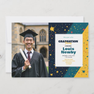 🎓Confetti Sterrenexplosie Afstudeerfeest Kaart