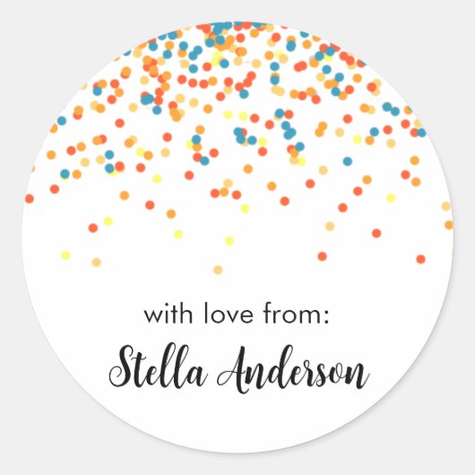 Confetti Stickers - Jongen Meisje Dank je Generiek (Voorkant)