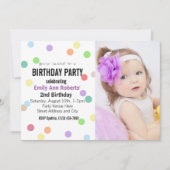 Confetti Stippen Aangepaste Foto Verjaardagsfeest Kaart (Voorkant)