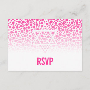 Confetti Stippen Hot Pink Bat Mitzvah RSVP
