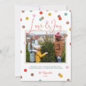 Confetti Stippen Liefde en Vreugde 2 Foto Feestdagenkaart (Voorkant)