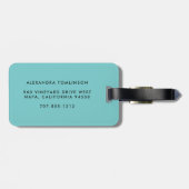 Confetti Stippen monogram Bagagelabel | Aqua (Achterkant horizontaal)