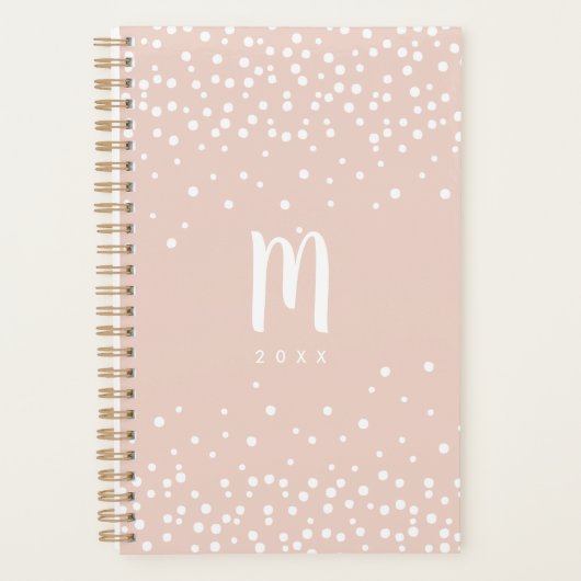 Confetti Stippen Monogram Planner | blozen (Voorkant)