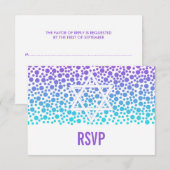 Confetti Stippen Paarse Blauwgroen BBT Mitzvah RSV RSVP Kaartje (Voorkant / Achterkant)