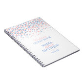 Confetti stippen roze blauw bruiloft gastenboek notitieboek (Rechterzijde)