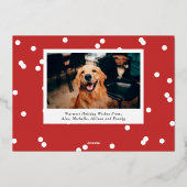 Confetti Stippen Script Volledige foto Folie Feestdagenkaart (Achterkant)