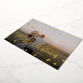 Confetti Stippen Script Volledige foto Folie Feestdagenkaart (Gedraaid)