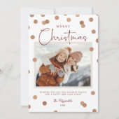 Confetti Stippen Vrolijk kerstfeest 2 Foto Feestdagenkaart (Voorkant)