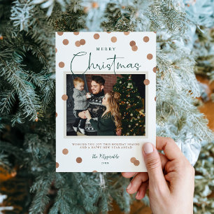 Confetti Stippen Vrolijk kerstfeest 2 Foto Feestdagenkaart