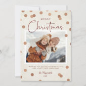 Confetti Stippen Vrolijk kerstfeest 2 Foto Feestdagenkaart (Voorkant)