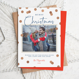 Confetti Stippen Vrolijk kerstfeest Foto Feestdagenkaart