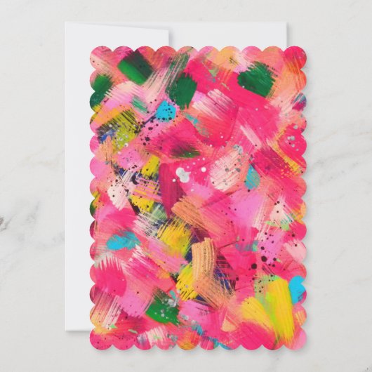 Confetti Storm Abstract-Art Birthday-uitnodigingen Kaart (Achterkant)