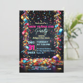 Confetti Streamers Ribbons Nieuwjaarsfeest Kaart (Staand voorkant)
