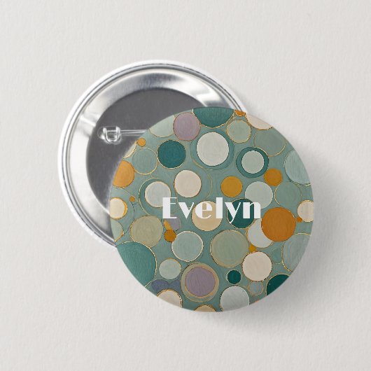 Confetti stromingen ronde button 5,7 cm (Voorkant /achterkant)
