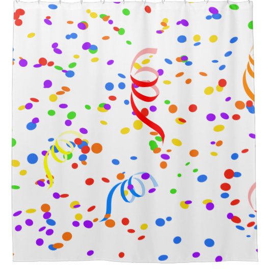 Confetti stroomlijner partij carnaval douchegordijn (Voorkant)