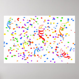 Confetti stroomlijner partij carnaval poster