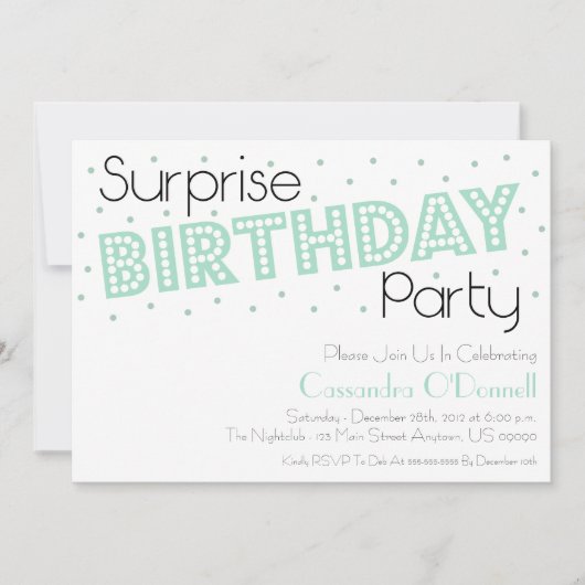 Confetti Surprise verjaardagsfeestje Uitnodigingen (Voorkant)