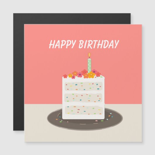 Confetti taart Happy Birthday (Voorkant / Achterkant)