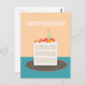 Confetti taart Happy Birthday Briefkaart (Voorkant / Achterkant)