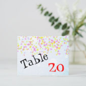 Confetti Tabelnummer Briefkaart (Staand voorkant)
