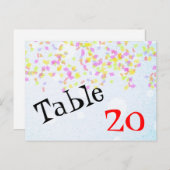 Confetti Tabelnummer Briefkaart (Voorkant / Achterkant)