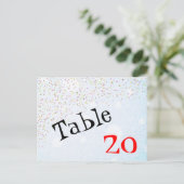 Confetti Tabelnummer Briefkaart (Staand voorkant)