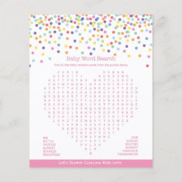 Confetti Thema Baby Shower Spel Flyer