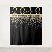 Confetti thema School Reünie Photobooth achtergron Wandkleed (Voorkant)