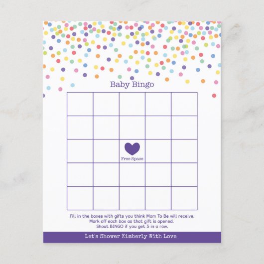 Confetti Theme Baby shower Game (Voorkant)